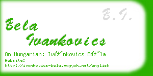 bela ivankovics business card